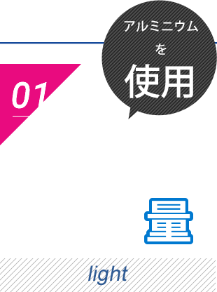 従来の製品より大幅な軽量化　軽量