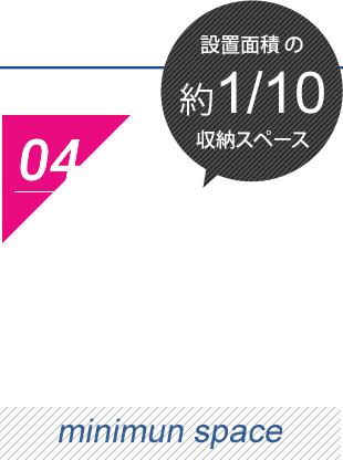 設置面積の10分の1　収納スペース