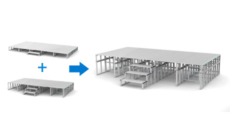 折りたたみ式アルミ製上下積み重ね式ステージ